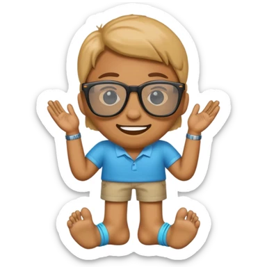 Nerd emoji mixed with sunglasses and feet sticker