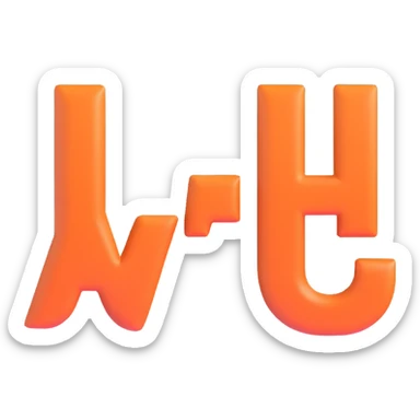 letters A and I, bold simple modern style with slight 3D effect sticker