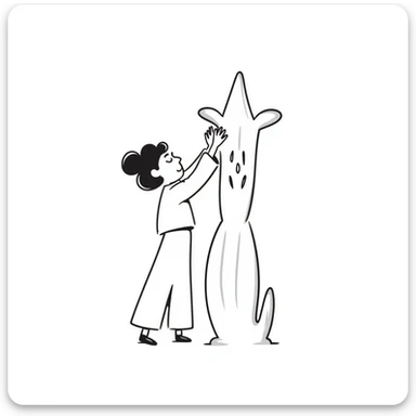 doodle style drawing of a girl getting splashed with milk sticker