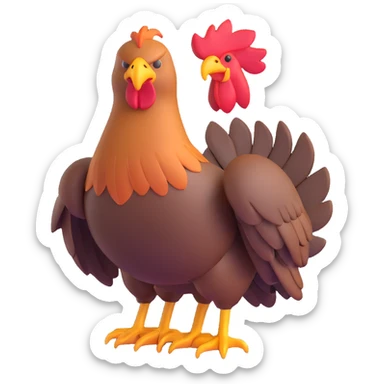 red hawk mascot sitting on a chicken sticker