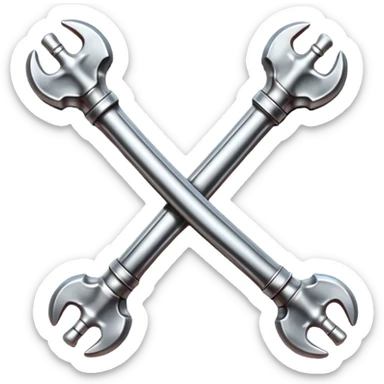 Emoji-style metallic bones with traces of blood, steel texture, dark dramatic tone, clean background sticker