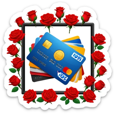 Walled with credit cards and roses sticker