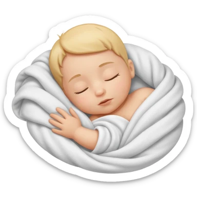 Baby sleeping in a blanket sticker