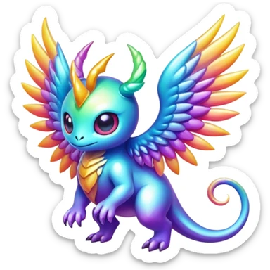 Epic divine complex iridescent gradients aesthetic-Fakémon-creature-scenery sticker