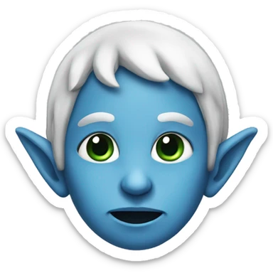 elf with blue skin shoked sticker