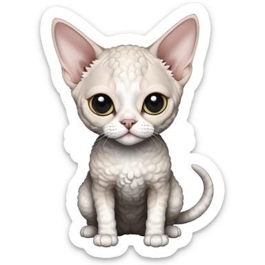 Black and white Devon Rex sticker