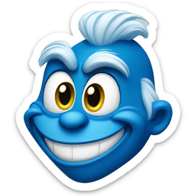 cartoon blue grinch grinning  sticker