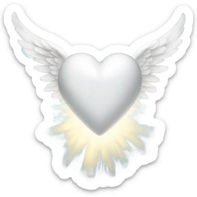 Angel white heart shine  sticker