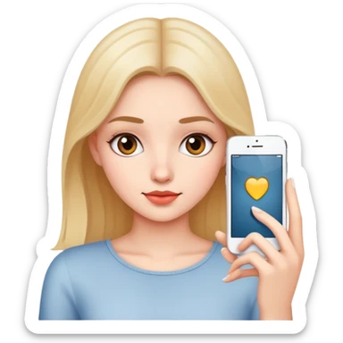beautiful girl use iphone sticker