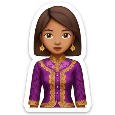 create an indonesian tropical girl wearing kebaya sticker