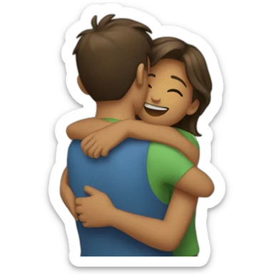 Hugging sticker