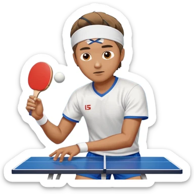 Guy playing ping pong sticker