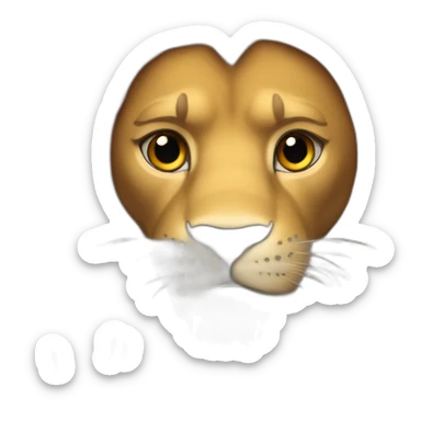 A super hero lion sticker