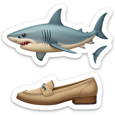 Tiburón con piernas y zapatos sticker