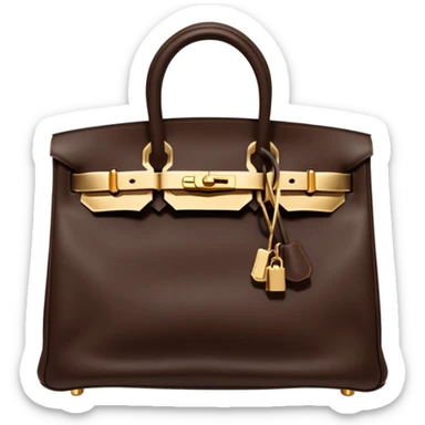 hermes birkin deep chocolate brown color bag gold hardware sticker