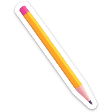 survey pencil with a shadow, floating sticker