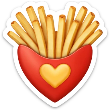 French fries in heart shape sticker