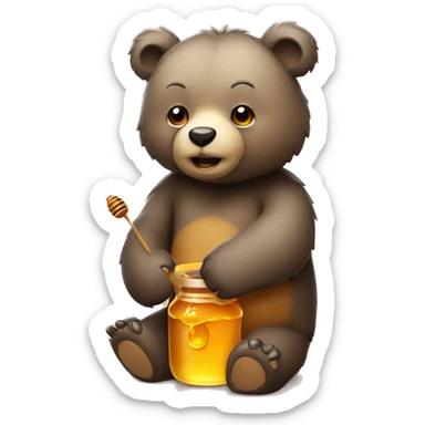 Bear with honey sticker