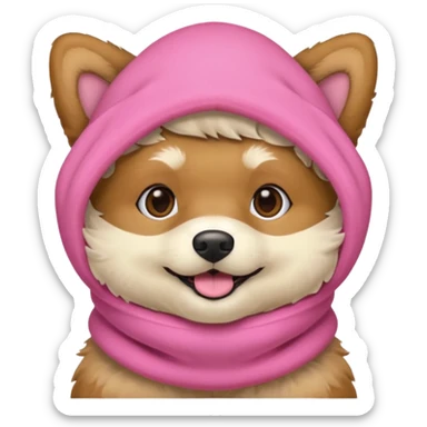 Dog in Pink balaklava sticker
