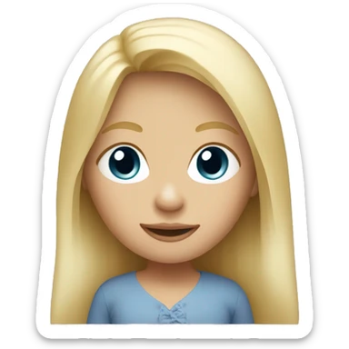 long Blonde hair woman, baby boy sticker