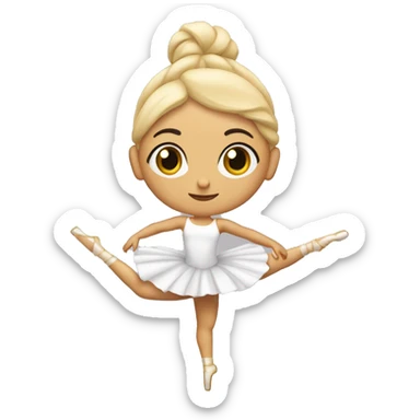 Bailarina de ballet rubia blanca  en pose  sticker