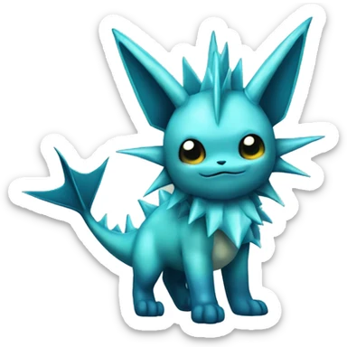 Edgy Vaporeon With Fins and spikes full body sticker