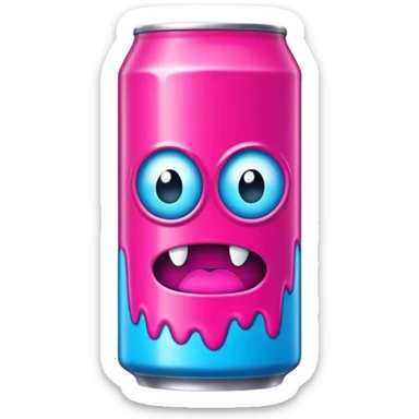 neon pink and blue energy drink "monster" sticker