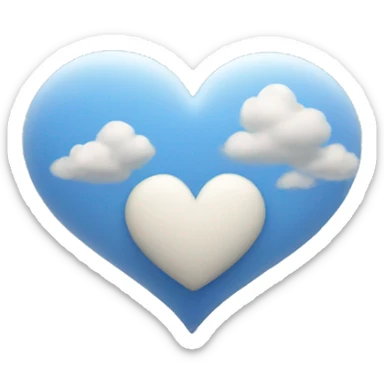 Heart in front of clouds sticker