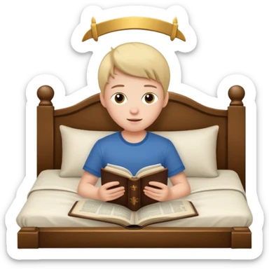 adolescente con la bliblia en la cama sticker