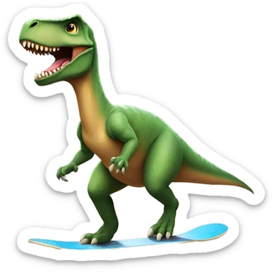 dinosaur riding a skateboard  sticker