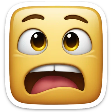 surprised face with mouth open like a square sticker