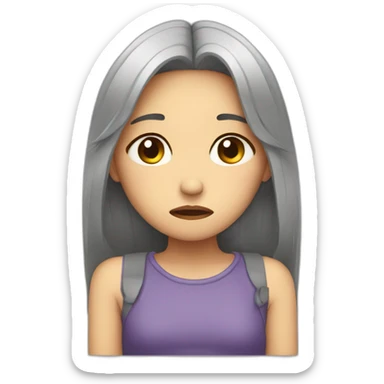 sad girl in depression sticker