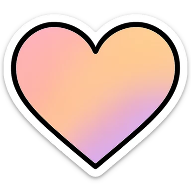 gradient heart icon, modern icon style, clean lines, pastel colors, no text sticker