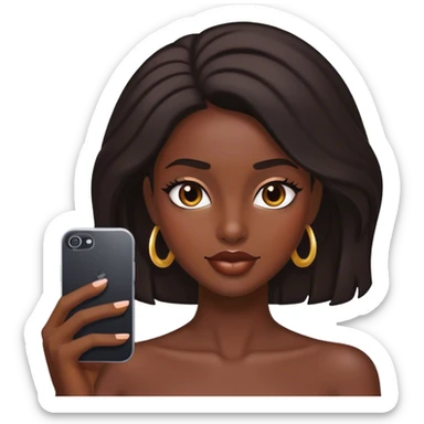 selfie of dark-skinned beauty sticker