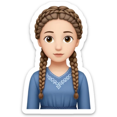 young modest jewish girl braids no headband sticker