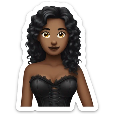 dark hair black corset sticker