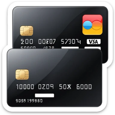 black credit card, no text, no numbers sticker