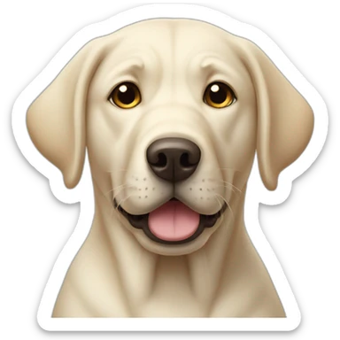 The pale Labrador dog is upset. sticker