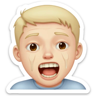 guy choking himself and cry laughing sticker