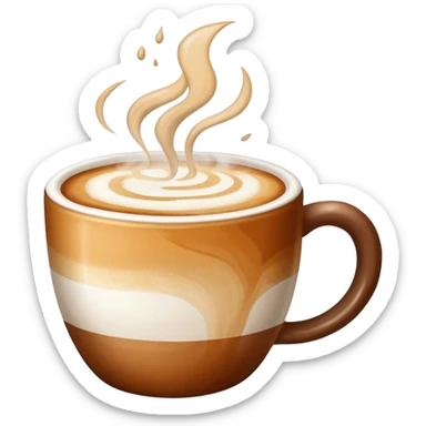 steaming latte in a mug, soft colors sticker