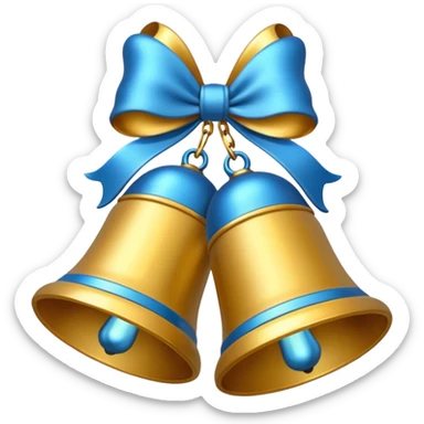 Christmas bells with light blue details sticker