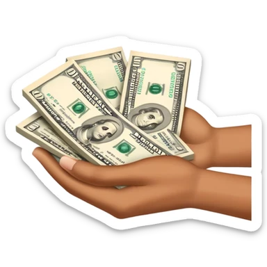 Money in hands sticker