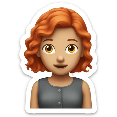 Red hair girl hoping sticker