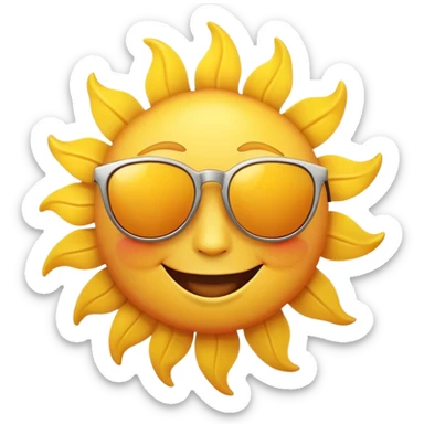 A smiling sun wearing sunglasses sticker