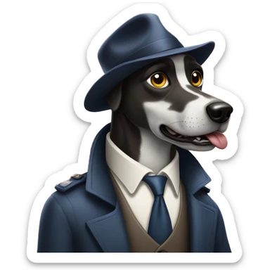 Evil detective dog sticker