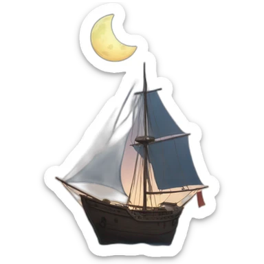 Lune sur la mer sticker