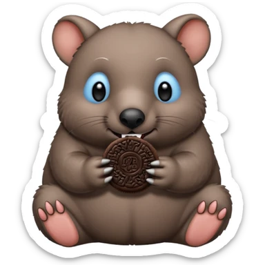 Wombat eating a oreo sticker