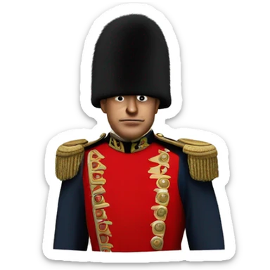 Photorealistic The British red Guardsman with bearskin hat sticker