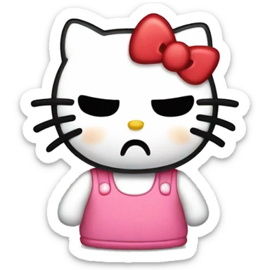 hello kitty being mad sticker