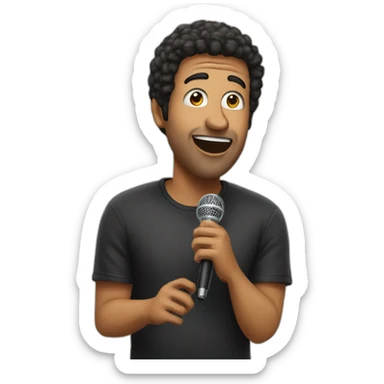 standup comedian with mic sticker